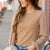 Simple Ribbed Body Blouse Sleeve Tee