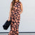 Retro Floral Ruffle Trim Maxi Dress