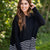 Poncho Style Striped Cowl Neck Sweater