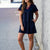 Pop of Color Navy V-Neck Dress