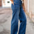 Drawstring Straight Leg Medium Wash Jeans
