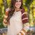 Striped Sleeve Oatmeal Raglan Sweater