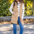 Quilted Layers Camel Hooded Long Vest