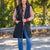 Quilted Layers Black Hooded Long Vest