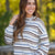 Holiday Stripes Gray & Navy Pullover