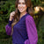 Dotted Details Purple Puff Sleeve Top