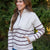 Striped Bottom Half Zip Sweatshirt