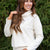 Subtle Textured Cowl Neck Cream Sweatshirt