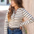 In Line Striped Henley Top
