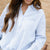 Striped Twist Bottom Button Up Blouse