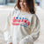 America The Beautiful Ribbed Graphic Crewneck