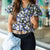 Speckled Floral Cap Sleeve Blouse