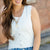 Chevron Accented Button Down Knit Tank