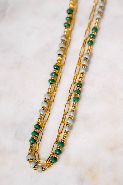 Bel Koz Mixed Chain Clay Bead Necklace