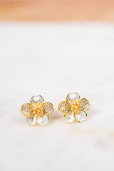 Sparkling Petal Stud Earrings