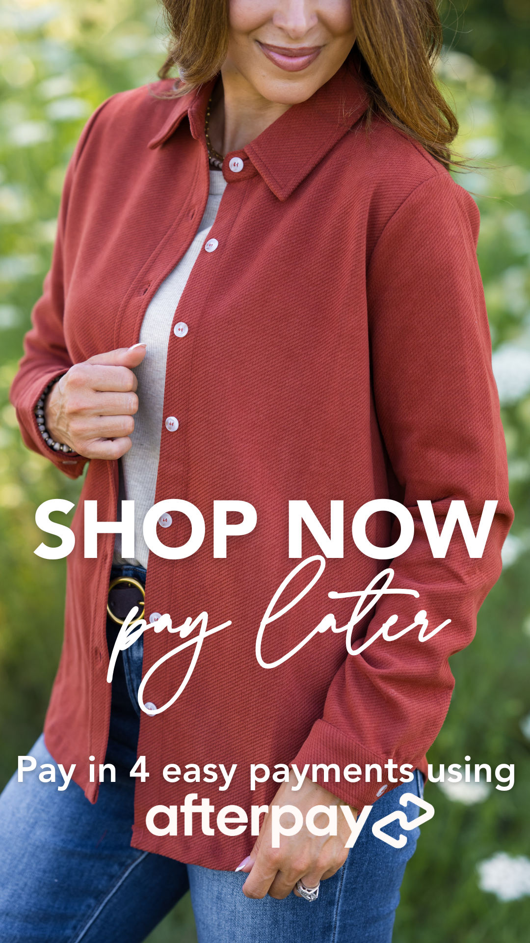 Shop now, pay later: pay in four easy payments using Afterpay