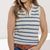 Striped Quarter Zip Knit Tank