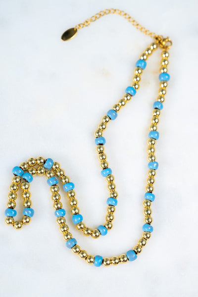 Bel Koz Gold Accented Clay Bead Necklace