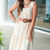 Button Accented Ruched Strap Midi Dress