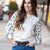 Delicate Floral Detail Sleeve Blouse