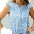 Ditsy Daisies Button Accented Flutter Tank