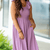 Dual Flutter Trim Smocked Top Midi Dress