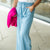 Relaxed Wide Leg Chambray Pants