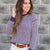 Ribbed Trim Scalloped Striped Sweater