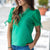 Scallop Trim Tie Blouse
