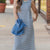 Scalloped Stripes Side Slit Maxi Dress