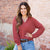 Scalloped Trim Ribbed Sweatshirt