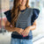 Striped Gauze Flutter Trim Tank