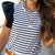 Striped Solid Flutter Trim Tank