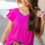 Subtle Textured Dual Flutter Sleeve Tee