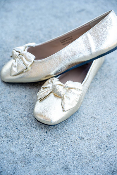 Sugar Rush Gold Crinkle Metallic Flats