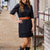 Bold Textured 3/4 Sleeve Dress