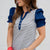 Striped Solid Puff Sleeve Tee