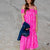 Painted Stripes Off The Shoulder Maxi Dress