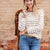 Simple Striped Solid Trim Sweater