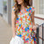 Sketched Floral Flutter Trim Tank Dress