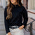 Subtle Textured Cowl Neck Sweatshirt