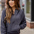 Ribbed Panel Half Zip Hooded Sweatshirt
