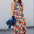 Painted Colorful Floral Tiered Maxi Dress