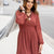 Textured Chevron Cinched Accents Dress