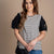 Striped Body Solid Tie Sleeve Tee