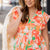 Floral Flutter Sleeve Peplum Blouse