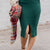 Ribbed Slit Bottom Pencil Skirt