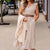 Splotched Ruffle Trim Midi Dress