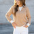 Striped Solid Trim Waffle Sweatshirt