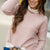 Vertical Striped Cowl Neck Sweater